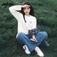 MJ STYLE純棉長(cháng)袖T恤女2025春秋季新款簡(jiǎn)約甜美小個(gè)子百搭休閑打底衫上衣