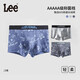 Lee男士?jì)妊澞?025春夏新品棉質(zhì)抗菌防螨牛仔印花男生平角四角短褲衩