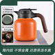 塔馳密司（TOUCH MISS）純鈦濾網(wǎng)燜茶壺家用陶瓷內(nèi)膽茶水分離保溫壺老白茶智能溫顯悶泡壺 橙色1.2L 純鈦茶倉(cāng) 瓷化內(nèi)膽溫顯