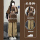 MZPLOI15少女夏季短袖T恤1一套衣服12初中學(xué)生14-17少女孩束腳褲套裝 褲子短袖(兩) 2XL