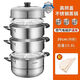 蘇泊爾（SUPOR）蒸鍋家用不銹鋼蒸籠蒸屜三層四層加厚大容量明火電磁 30cm 四層復底不銹鋼+可視高拱