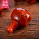觀(guān)玉觀(guān)玉 南紅瑪瑙三通佛頭滿(mǎn)肉柿子紅老料星月金剛手串配飾品 約13mm*12mm(孔對孔*厚度)