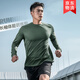 際華三五三五（JIHUASANWUSANWU）新長(cháng)袖體能服式圓領(lǐng)衫男速干訓練服速干軍迷服飾圓領(lǐng)T恤春秋 橄欖綠長(cháng)袖圓領(lǐng)衫 均碼 175/92-96