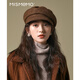 MISMEMO英倫復(fù)古報(bào)童帽女秋冬2025新款羊毛呢鴨舌畫家帽 小頭圍 雜花咖