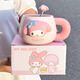 Hello Kitty庫洛米帶勺馬克杯陶瓷咖啡杯辦公室水杯家用可愛杯子女情人節(jié)禮物 美樂蒂公仔大肚杯帶勺-禮盒裝