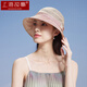 上海故事真絲遮陽帽女士夏季帽子防曬防紫外線桑蠶絲太陽帽送媽媽長輩生日禮物 SSS24MZ18 米色