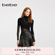 bebe冬季系列女士氣質(zhì)時(shí)尚修身長(zhǎng)袖內(nèi)搭半高領(lǐng)針織上衣430503 黑色 M