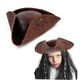 云薔船長三角帽 Pirate Tricorn Hat 加勒比海盜海盜杰克船長帽 咖啡色 coffee 可調(diào)節(jié)