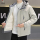啄木鳥（TUCANO）羽絨服男2024新款秋冬季加厚防寒保暖連帽鴨絨服冬裝保暖外套潮 米灰色 XL (170) 可穿125-140斤