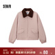 森馬（Semir）外套女oversize插肩袖仿羊羔毛毛領(lǐng)冬季2024夾棉夾克109724108016