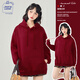 JEANSWEST CLUB真維斯連帽衛(wèi)衣女加絨加厚秋冬女生外套休閑中長(zhǎng)款百搭寬松帽衫