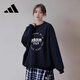 阿迪達斯 （adidas）女款加絨套頭時(shí)尚潮流運動(dòng)健身保暖衛衣 L