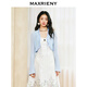 MAXRIENY氣質(zhì)復(fù)古感手工釘珠截短外套輕薄上衣女 淡藍(lán) L 03/38