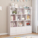 青雀臺【含安裝】帶柜門(mén)家用落地書(shū)架白色格子架客廳收納分層架 可定制 帶門(mén) 四層100長(cháng)158高 30cm深（凈深）