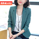 DGPZ小西裝女商務休閑小DGPZ西服OL通勤短外套英倫風小西裝YZH9506 綠色9506長 L
