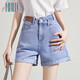 Halo Queen牛仔短褲女夏季高腰做舊破洞顯瘦a字褲潮流女褲H134N2633