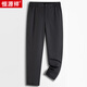 恒源祥中老年羽絨褲男士?jì)饶懷澴影职盅b棉褲保暖加絨褲居家內搭彈力褲子 黑色 XL