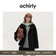 歐時(shí)力OCHIRLY  進(jìn)口美麗諾羊毛雙面呢風(fēng)衣毛呢短外套女士高級(jí)感 黑色 M