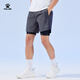 卡爾美（KELME）運(yùn)動短褲男夏季新款跑步訓(xùn)練健身緊身假兩件足球運(yùn)動速干褲子 都市灰 XL