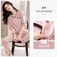 意大萊（Italai）睡衣女夏季純棉短袖長(zhǎng)褲休閑媽媽女士家居服春秋寬松可外穿套裝 62116-豆沙 XL【建議女120-135斤 】