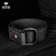 戰術(shù)鳥(niǎo)百搭布料皮帶潮ins港風(fēng)牛仔褲腰帶 休閑雙扣工裝褲布皮帶軟S4 S29-黑色（三色線(xiàn)） 115cm