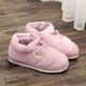 漂步棉鞋男冬季羽絨布情侶室內外包跟保暖防水棉拖鞋防滑加絨月子鞋女 藕粉色 36-37 適合35-36