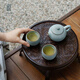 陸寶汝窯茶具套裝西施壺一壺兩杯天青色蟬翼開片可養(yǎng)高檔陶瓷功夫禮盒 汝窯西施望月茶組