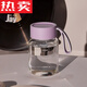 簡先生德國進(jìn)口品質(zhì)帶刻度牛奶杯胖胖杯可愛豆?jié){杯迷你玻璃杯女便攜水杯 ins風(fēng)紫色-高硼硅材質(zhì) 420ml
