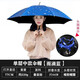 超大三折頭戴式雨傘帽子雙層釣魚傘帽頭戴太陽傘戶外采茶折疊斗笠 單層77CM迷彩黑膠【橡膠圈】