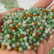 藍翠緣 冰種三彩小米圓珠散珠 手鏈項鏈玉石手串DIY配珠玉珠 3-4mm