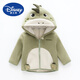 迪士尼（Disney）女童服搖籃絨外套男童外套秋冬裝小童寶寶連帽上衣嬰兒保暖衣服 卡通恐龍加絨外套綠色 80cm