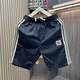 AXDC短褲外穿運動(dòng)夏季潮流男冰絲休閑新款涼感大褲衩休閑五分直筒寬松 JY-D25黑色 XL (建議125-140斤)