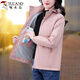 啄木鳥(niǎo)品牌沖鋒短外套女春秋季2026新款時(shí)尚女裝秋冬加絨保暖運動(dòng)風(fēng)衣女 粉色  加絨 XL 建議115-130斤
