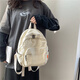 悠澤日系帆布小背包女原宿純色小號雙肩包韓版大學(xué)生潮流百搭旅游小包 米白色