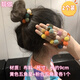 靚做韓版ins風(fēng)皮筋女扎頭網(wǎng)紅氣質(zhì)發(fā)繩可愛(ài)五角星彩色球球頭繩頭飾 黃色五角星 粉色五角星 2個(gè)