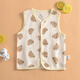 哈咪奇夏季薄款寶寶純棉無(wú)袖馬甲男女童紗布馬夾坎肩嬰兒開(kāi)衫背心 米色小熊 90