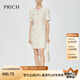 PRICH小香風(fēng)粗花呢圓領(lǐng)半袖連衣裙2024夏新款通勤女裙秋季穿搭女套裝裙 64乳白色711N S 160