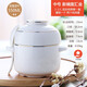 瓷航（CiH） 陶瓷燉盅雙耳雙蓋燉湯盅隔水內(nèi)膽燉燕窩甜品盅耐高溫湯煲雕花燉盅 匯金純白中號雙耳雙蓋燉盅550ml配勺
