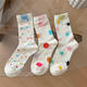 倫洛弗襪子女中筒襪春夏季薄款彩色波點(diǎn)多巴胺可愛(ài)布標小狗透氣純色棉長(cháng) 小波點(diǎn)+大圓點(diǎn)+星星 均碼