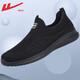 回力（Warrior）官方媽媽鞋夏季女鞋一腳蹬老人鞋軟底健步鞋運動(dòng)休閑鞋子 黑色39