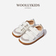 小羊沃利woollykids男女童真皮童鞋休閑時(shí)尚魔術(shù)貼板鞋新款小白鞋 磚瓦灰＆純白 27 碼 內長(cháng)17.0cm適合腳長(cháng)16.1-16.5cm