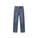 太平鳥(niǎo)2024年冬季通勤小直筒牛仔褲 牛仔藍 L