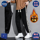 NASALIKE官方大碼褲子男士春夏季高街休閑長(cháng)褲學(xué)院風(fēng)針織運動(dòng)衛褲男束腳褲 N07黑色加絨(秋冬款) XL (168-175cm 130-150斤)