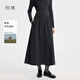 初棉【羊毛半裙】初棉前開(kāi)衩松緊腰設計半身裙女25秋冬寬松A字長(cháng)裙子 深灰 M