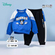 迪士尼寶寶（Disney Baby）迪士尼童裝男童長(cháng)袖套裝卡通米奇時(shí)尚衛衣套裝純棉柔軟24年春新品 彩藍 140