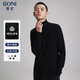 BONI/堡尼商務(wù)休閑男裝高領(lǐng)羊毛衫男士百搭舒適打底針織衫套頭打底衫VJO13011A 黑色 VJK80031A 170