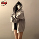 薇衣設(shè)灰色連帽衛(wèi)衣外套女2025早秋新款美式慵懶風(fēng)chic韓系寬松拉鏈上衣 【灰色】 45/55kg/M