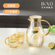 IKXO冷水壺玻璃水壺耐高溫家用大容量涼水杯冷泡涼水壺茶壺送禮禮盒裝 花瓣壺-2000ML+2只花瓣杯