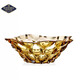 BOHEMIA捷克進(jìn)口彩色水晶玻璃水果盤(pán)子歐式大號干果零食帶腳果斗 金色果斗直徑30.5cm（假一罰十）