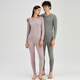 淳度軟綿綿情侶保暖內衣女冬季抓絨加厚男士秋衣秋褲圓領(lǐng)打底衫套裝 藕紫色（女款） M
